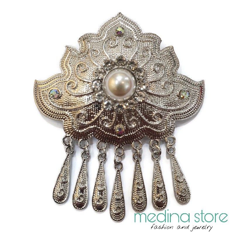 Bros Kebaya Susun Medina Store/Bros Kutubaru Murah/Bros Etnik Jawa Aceh Sumatra Kalimantan Bali-B - Silver