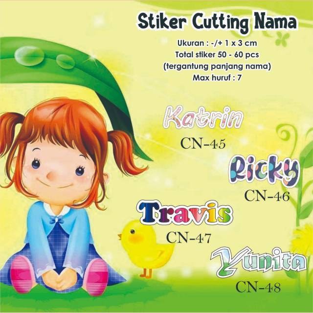 Jual Stiker Cutting Nama Isi Pcs Shopee Indonesia