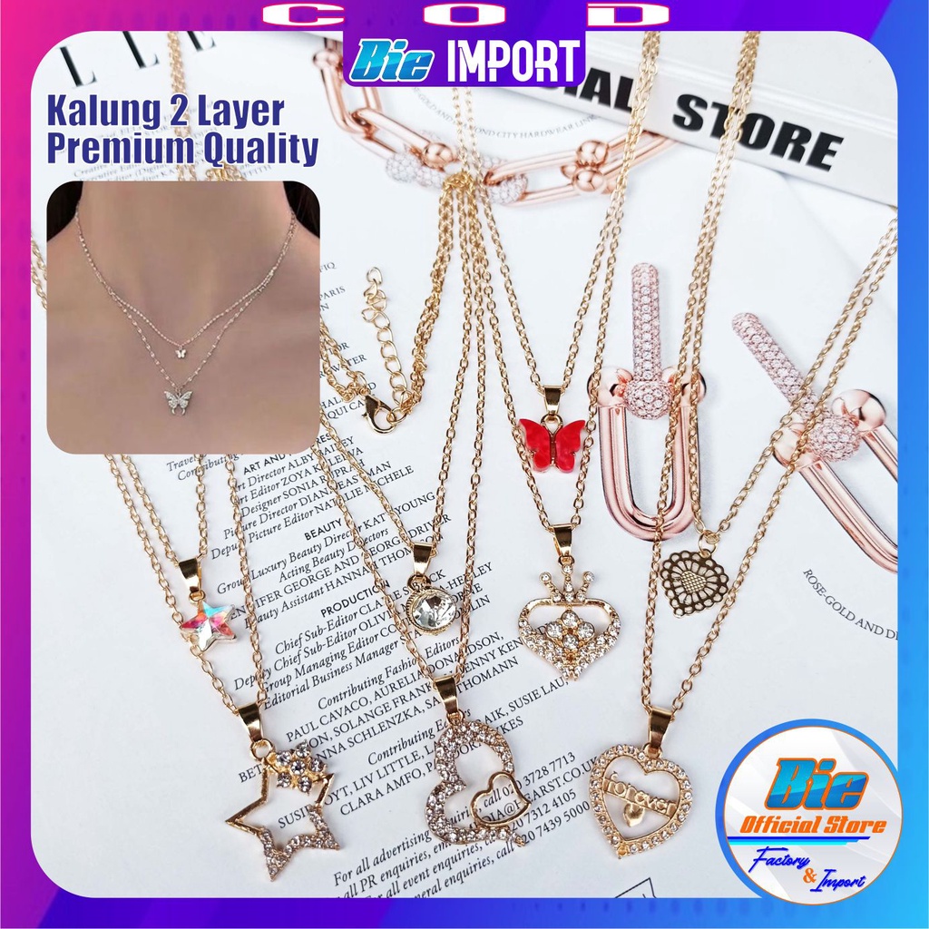 Kalung Korea 2 Layer Premium Impor Best Seller