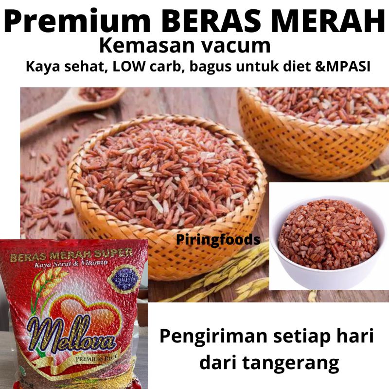 

BERAS MERAH PREMIUM MALLOVA 2KG KAYA SERAT SEHAT UNTUK DIET & MPASI