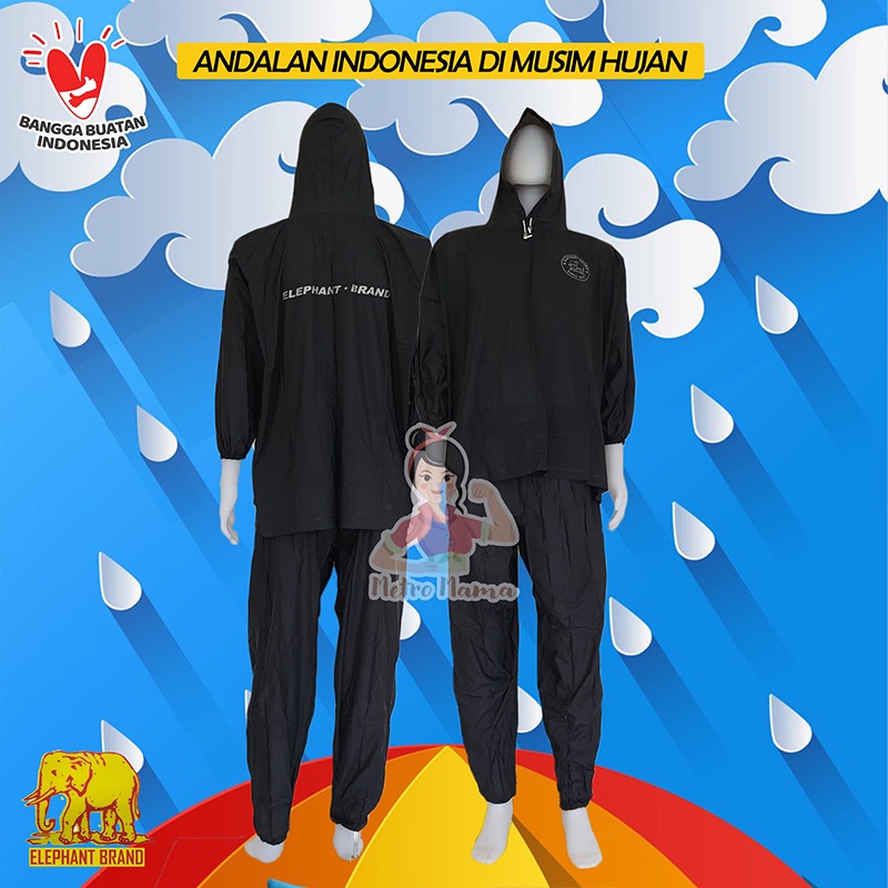 Jas Hujan Setelan Jaket Celana Gajah Midi Elephant Brand/Mantel sauna/Jas Hujan Olahraga