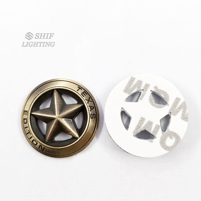 2pcs Stiker Emblem Logo Texas A Star Edition Bahan Metal Untuk Samping Mobil