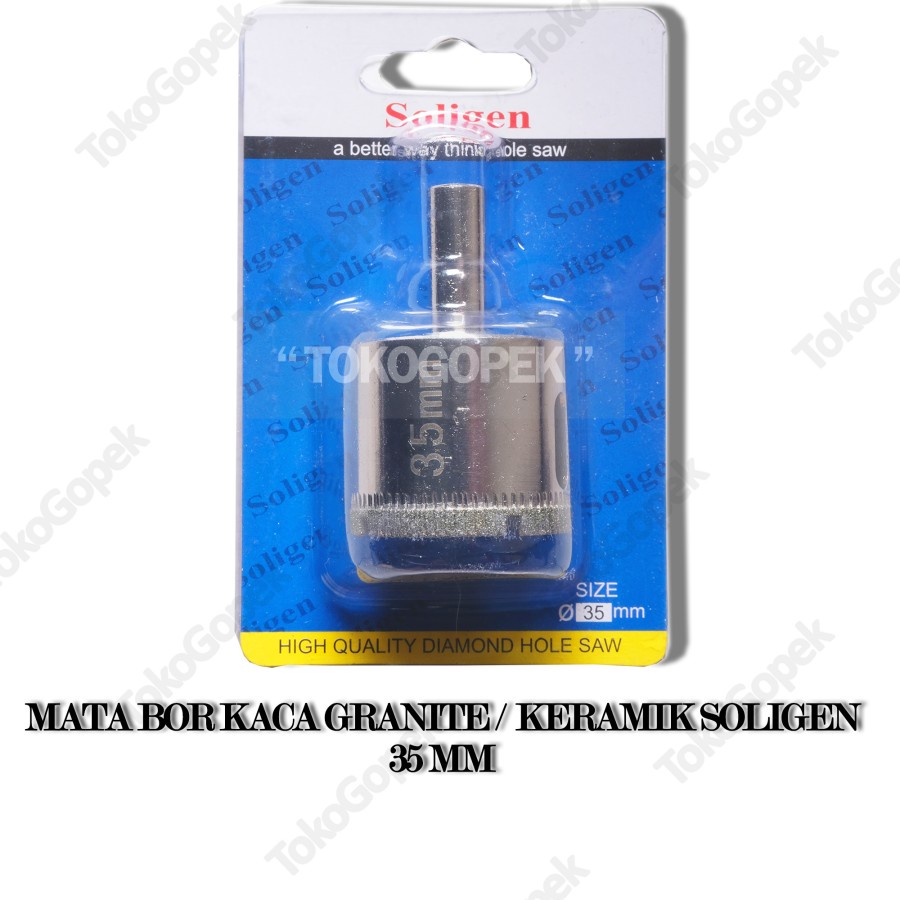 SOLIGEN DIAMOND HOLE SAW MATA BOR KERAMIK atau KACA GRANITE 35mm