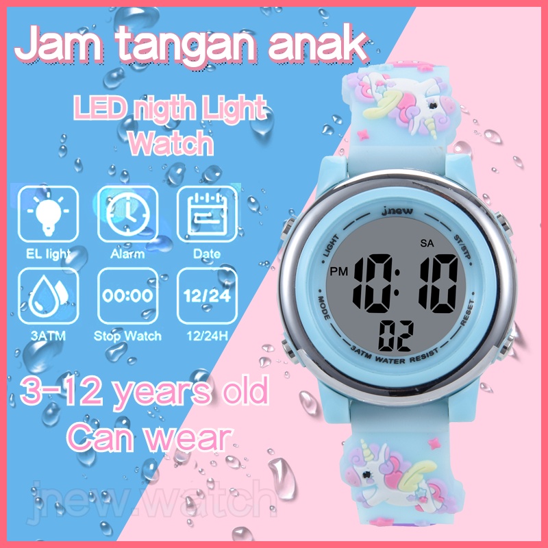 kids watch unicorn watch 30m Waterproof Digital Wrist Watch With Led Light And Baby Safety Alarm