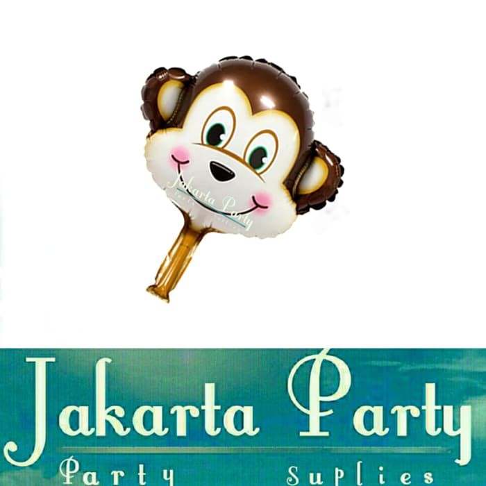 Balon Foil Monkey Head Mini / Balon Karakter Hewan / Balon Animal