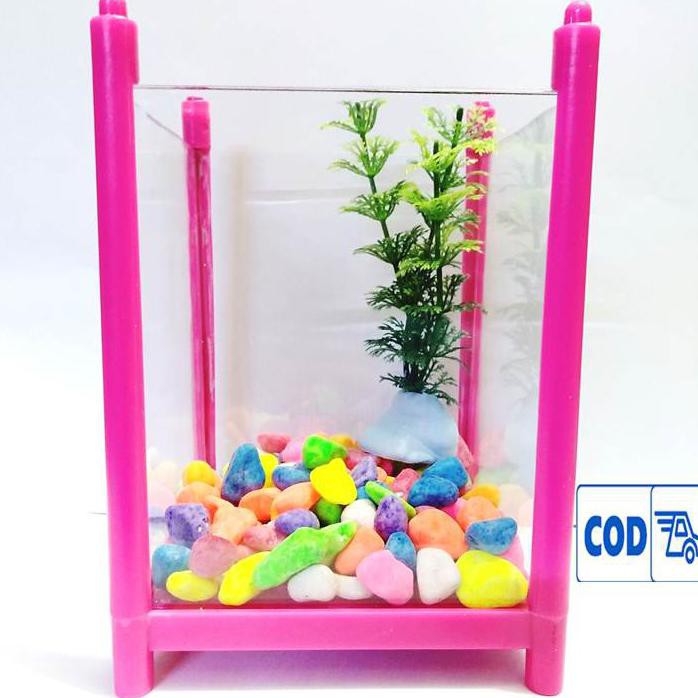Aquarium aklirik set aquarium cupang Ukuran  15x10x10