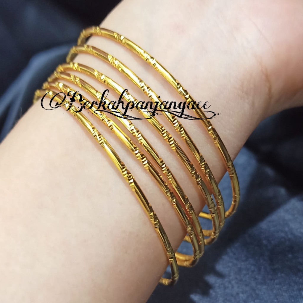 GELANG KRONCONG+CINCIN ZUPER SIMPLE LAPIS EMAS 24K ANTI KARAT