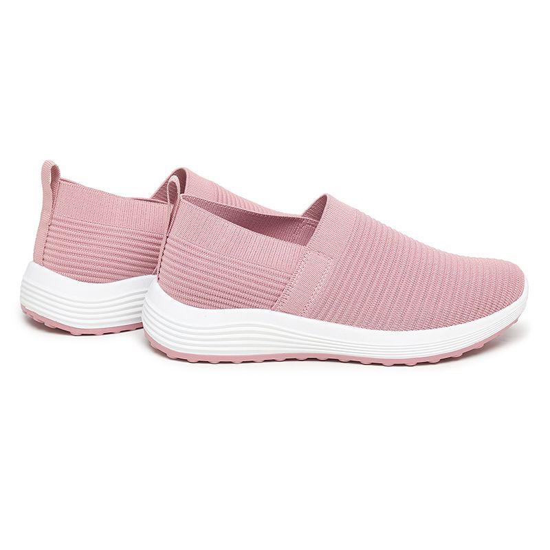 [GROSIR][COD] SEVEN_DAY SEPATU RAJUT SLIP ON WANITA OLAHRAGA TANPA TALI SPORT SHOES PINK A-667