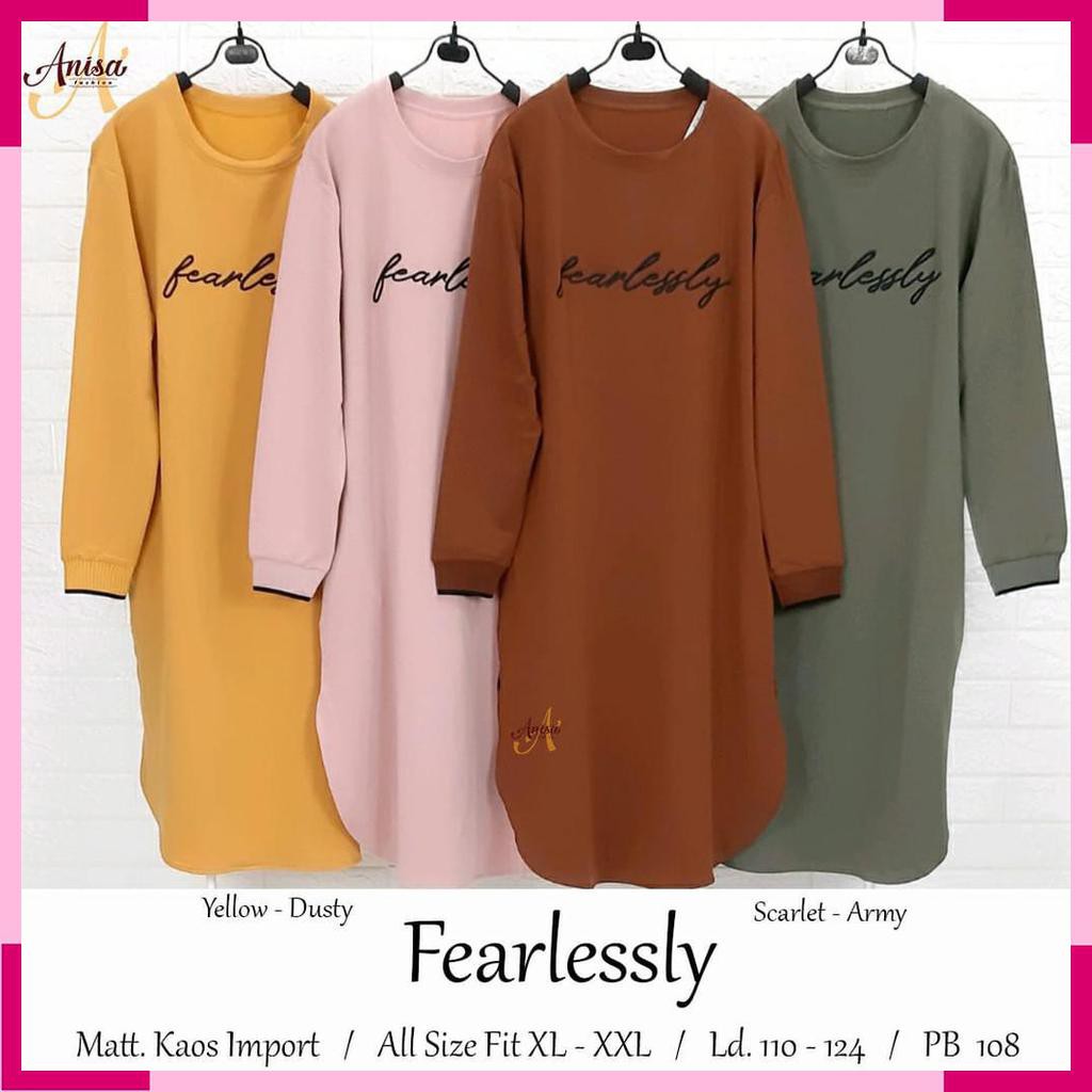 LONG TUNIC. FEARLESSLY TUNIK. ATASAN FASHION WANITA. BY ANISA