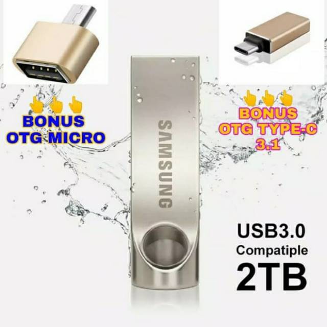 FLASHDISK 2TB SAMSUNG METAL U DISK USB 3.0 FLASH DRIVES