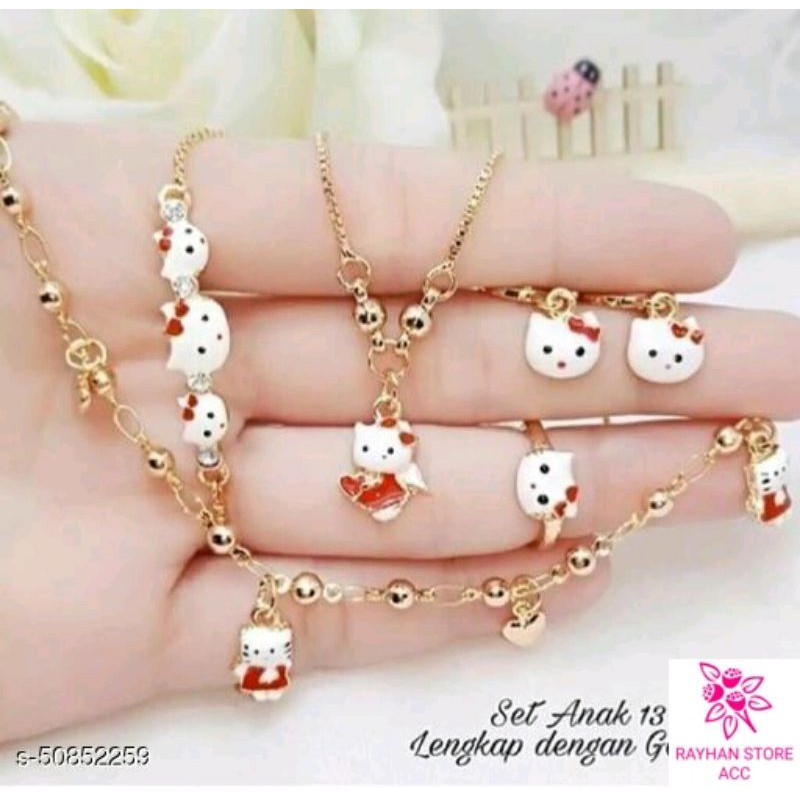 set perhiasan anak motif hello Kitty 02 Gelang bulat