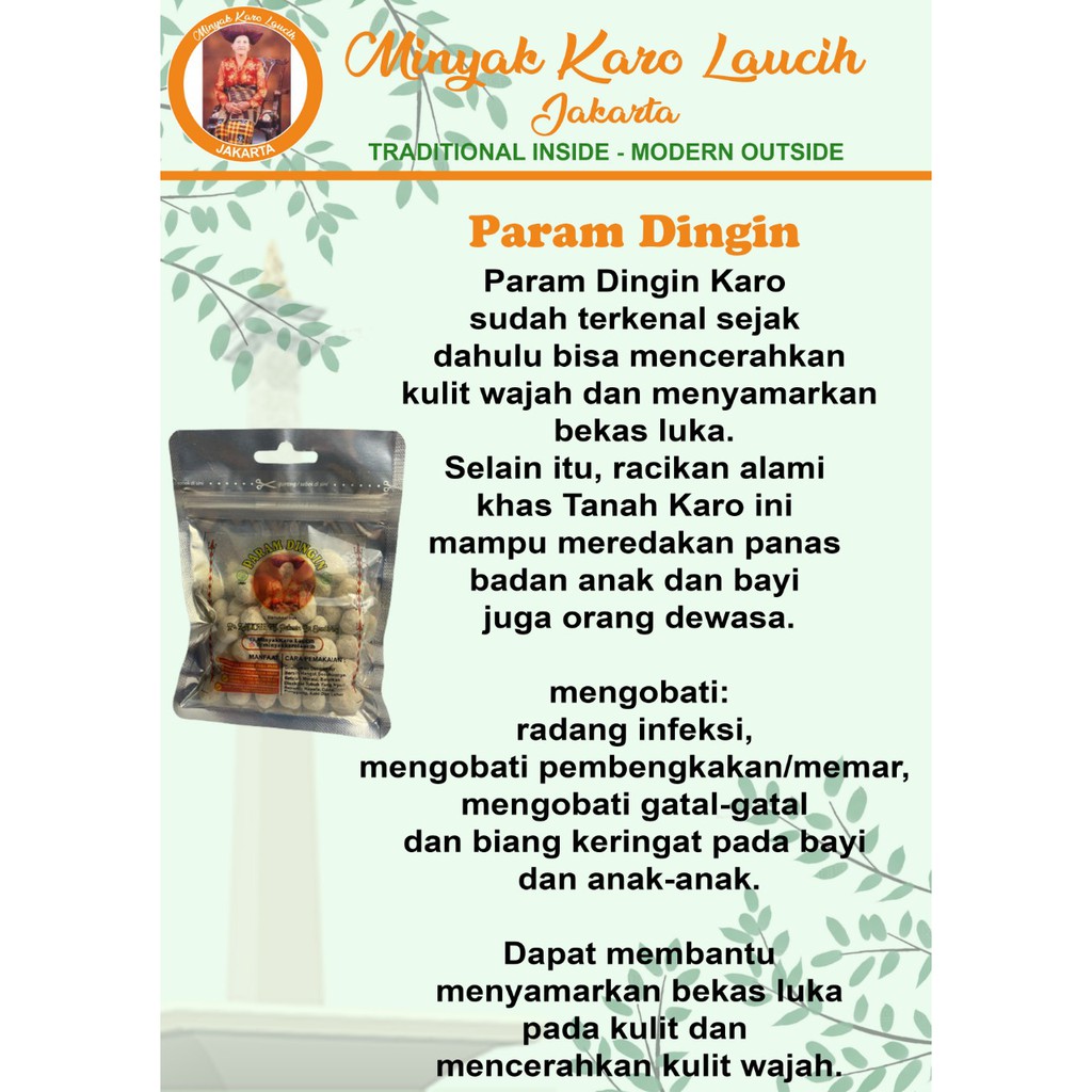 

Param Dingin Baby Anak - Tradisional Herbal Karo Laucih