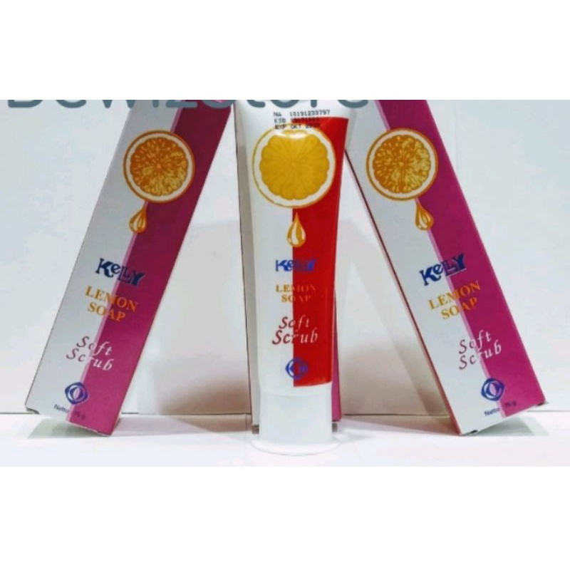 Sabun cuci muka facial Kelly Lemon Soap Soft Scrub 75 gr
