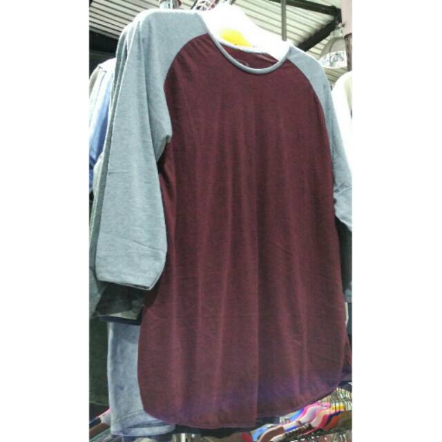 Kaos 3/8 pria kombinasi keren