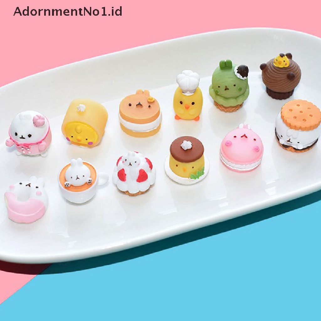 (AdornmentNo1) 10pcs / Set Hiasan Cabochon Resin Motif Kartun Dessert 3D Untuk Scrapbook (ID)