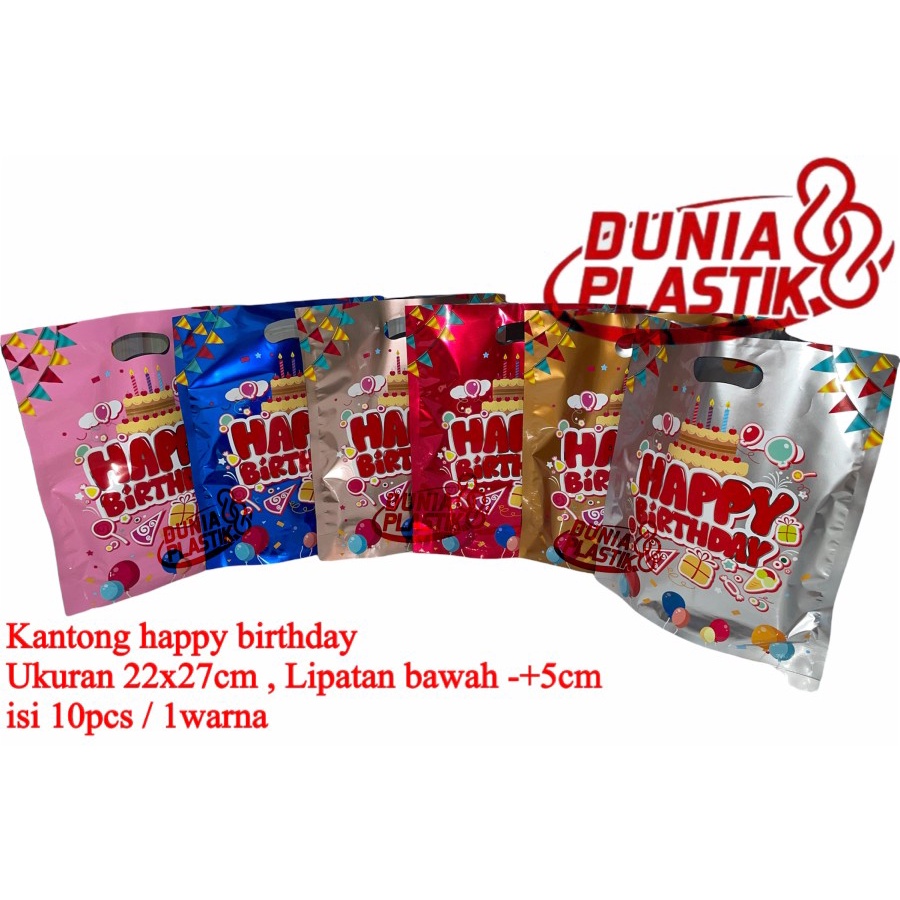 isi10pc KANTONG HBD 22x27cm tas plastik mengkilap souvenir goodie bag bungkus kado ultah ulang tahun happybirthday-2