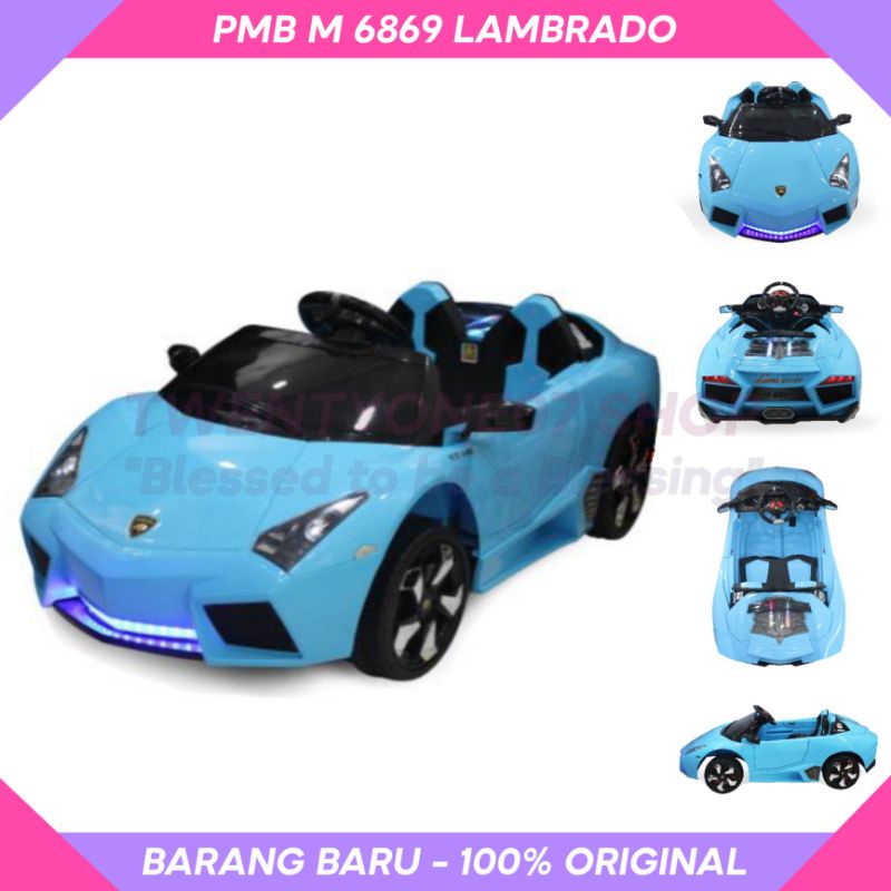 Mobil Aki Anak Remote Control Lamborghini PMB 6869 M6869 Lambrado Sedan Sport Murah