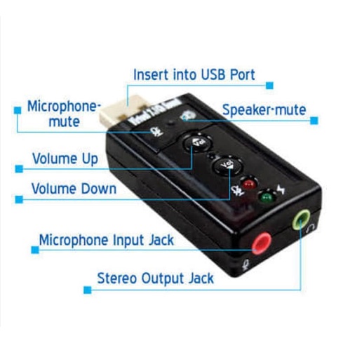 usb Soundcard  7.1 /berkendara gratis/Pasang dan mainkan/Soundcard 7.1 adapter usb /Virtual Channel soundcard