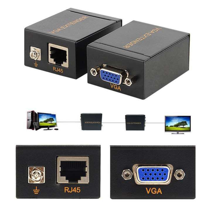 VGA Extender 60 Meter (By Cabel Lan RJ45 Cat5e/6e)/VGA Extender 60M