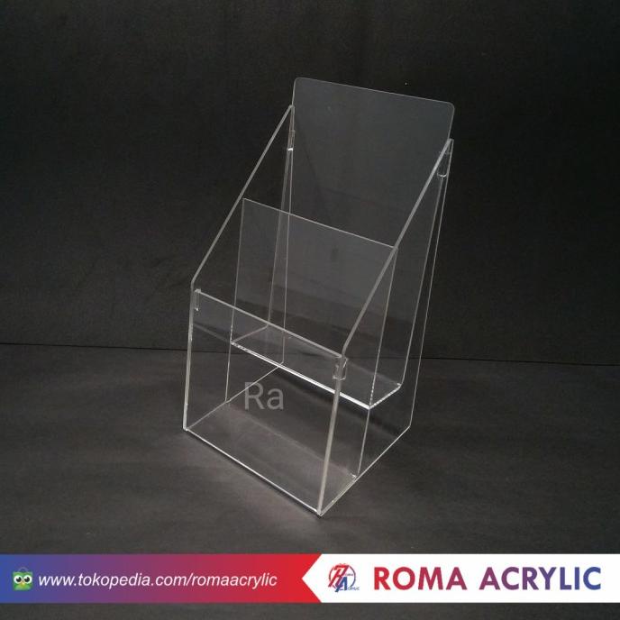 

READY COD Acrylic tempat brosur A5 2 susun/Dispay brosur A5 PROMOKode 4597