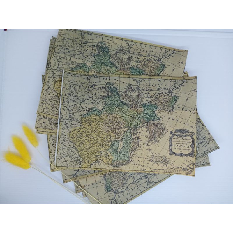 

Map vintage Journal Scrapbook retro Peta kertas koran A5