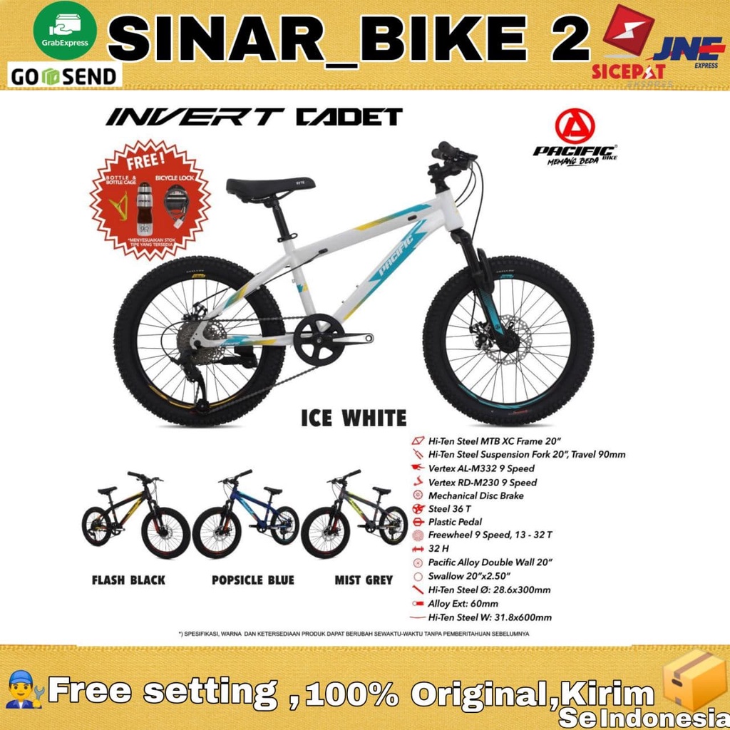 Sepeda Gunung MTB PACIFIC INVERT CADET Uk. 20 Inch 9 Speed
