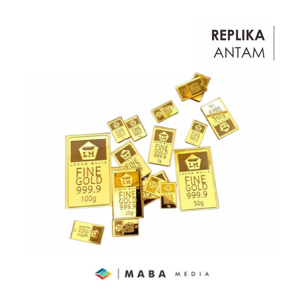 Replika antam logam mulia emas batangan ( LM ) Replika gold seserahan acrylic / akrilik