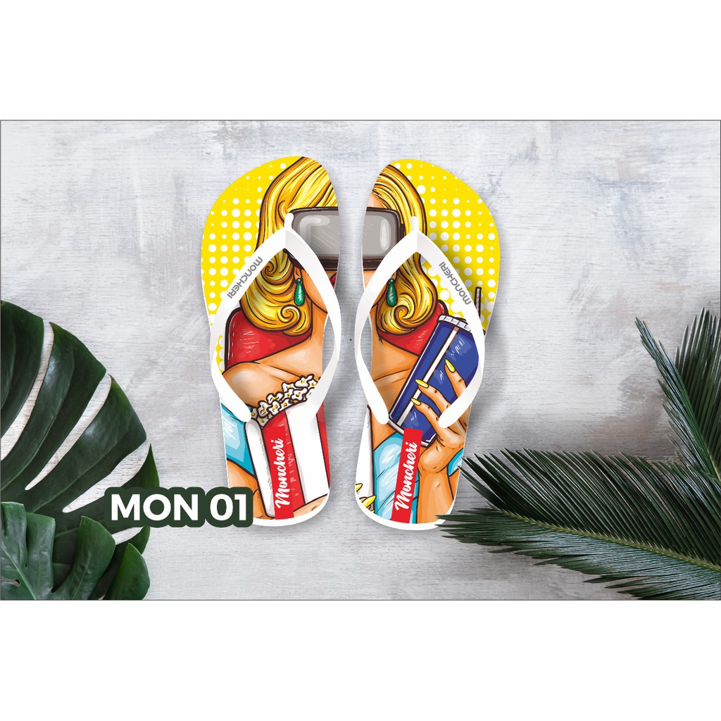 Sandal jepit Wanita MONCHERY Clothing(01) Promo NEW lucu