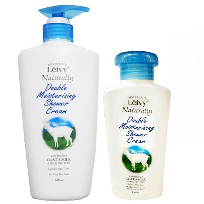 Leivy Goat Milk Shower Cream Botol 500ml / 250ml // Sabun Susu Domba