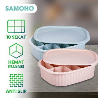 SAMONO Storage Box Anti-Slip 10 Sekat Stylish Underware Drawer Organizer SSB007