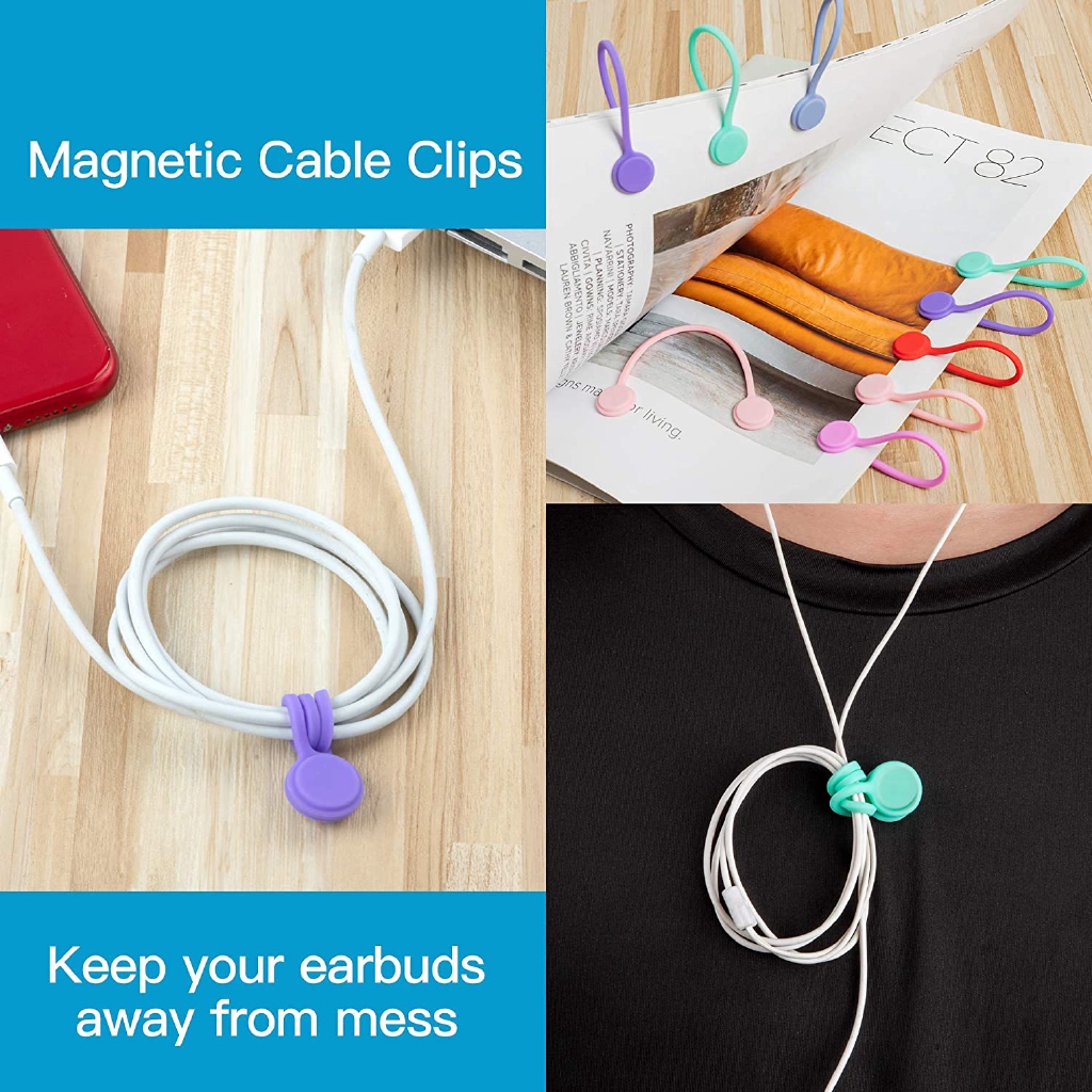 (3Pcs Pack) Penggulung Kabel Magnetik Bahan Silikon Untuk Organizer Earphone