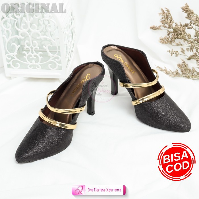 Spatu High Hils Wanita High Hils Cewek High Hils Cantik Murah Cm  FX469 SepatuBembi Hitam - Hitam,