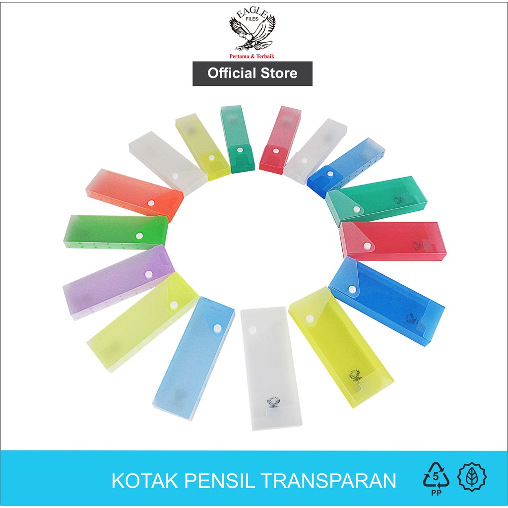 

EAGLE Kotak Pensil Plastik Transparan / Tempat Pensil / Tepak Pensil / Pencil Case