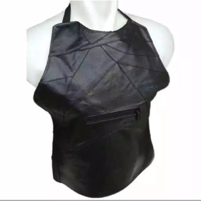 Pelindung dada motor / Otto kulit asli / Rompi kulit asli garut (Hitam)