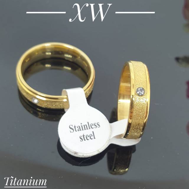 Cincin titanium  pasir gold mata Shopee Indonesia