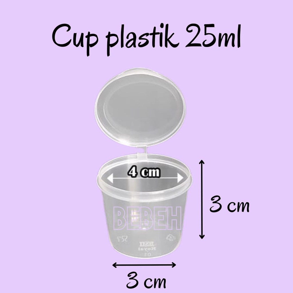 (ISI 25 PCS) CUP SAUS / WADAH PLASTIK 25 ML / THINWALL KONTAINER 25ML / POT JAR 25ML / TOPLES SHARE 25ML