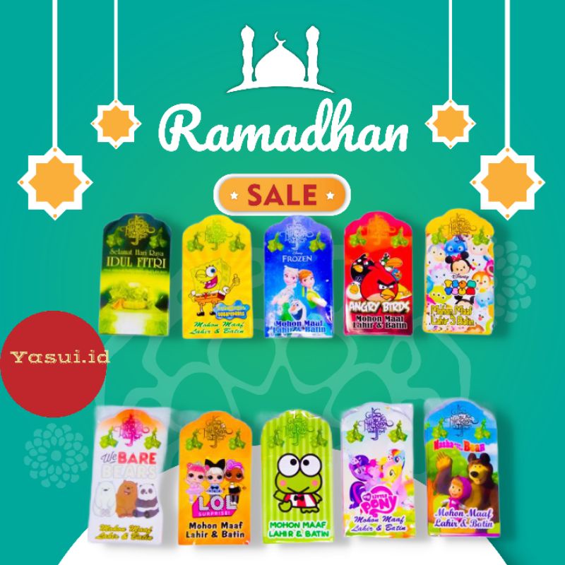Amplop Lebaran Idul Fitri Karakter Snack / Angpou Idul Fitri Karakter snack / Amplop Karakter / Ampl