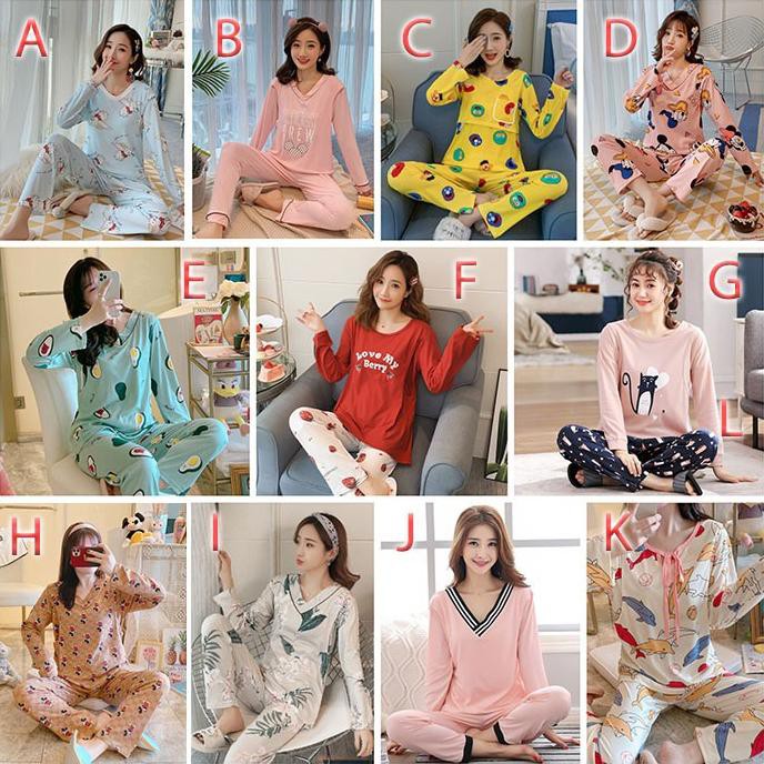 Setelan Baju Tidur Piyama Ibu Hamil Dan Menyusui