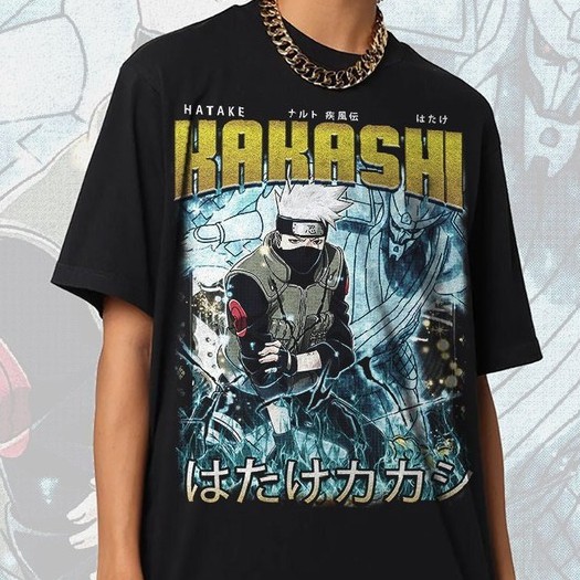 Vintage style Kakashi Hatake T-Shirt, Anime Lover Graphic, Graphic anime shirt, Graphic tee Anime T-