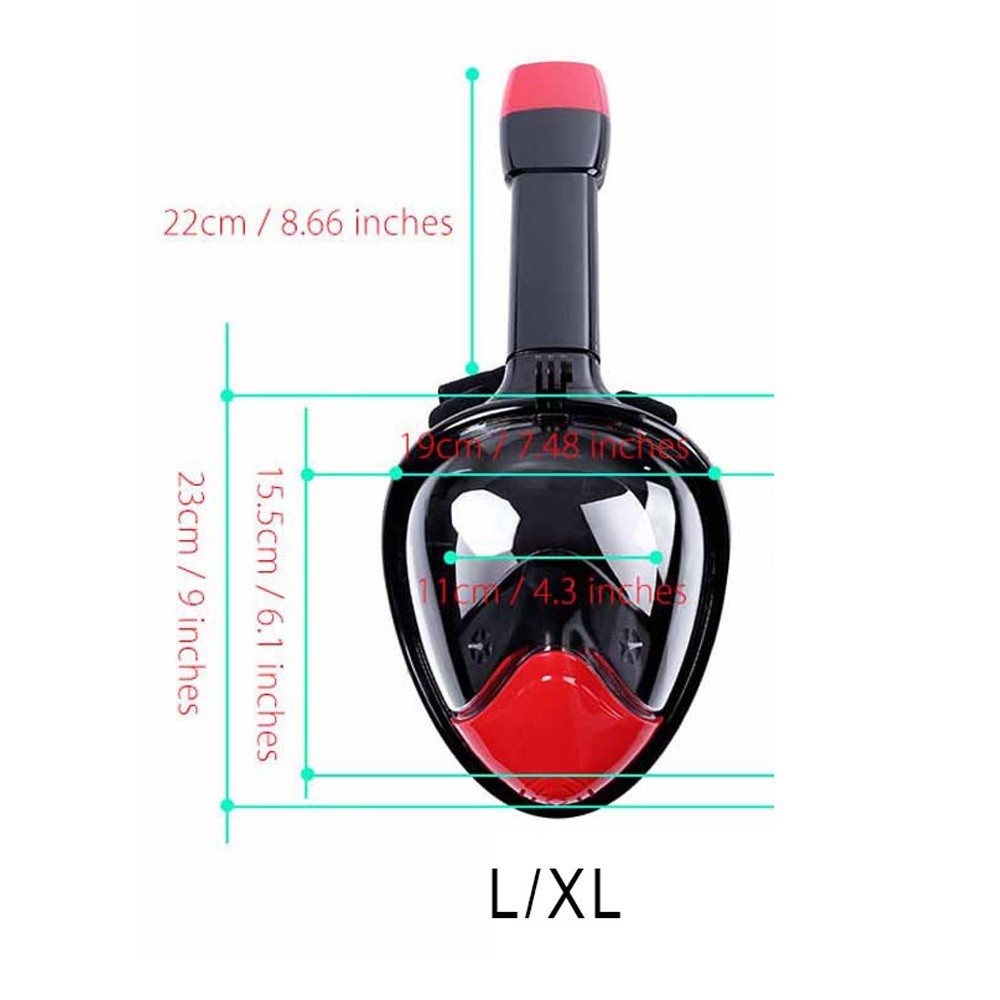 M2098G - Full Face Snorkeling Scuba Mask L-XL Size - GoPro Compatible