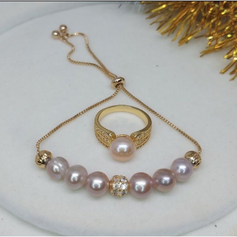 set perhiasan mutiara asli lombok set rhodium mutiara tawar