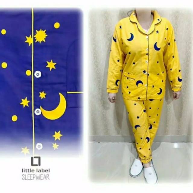 Baju Tidur Piyama Wanita/Cewek Pajamas Katun Motif Karakter PP Starmoon