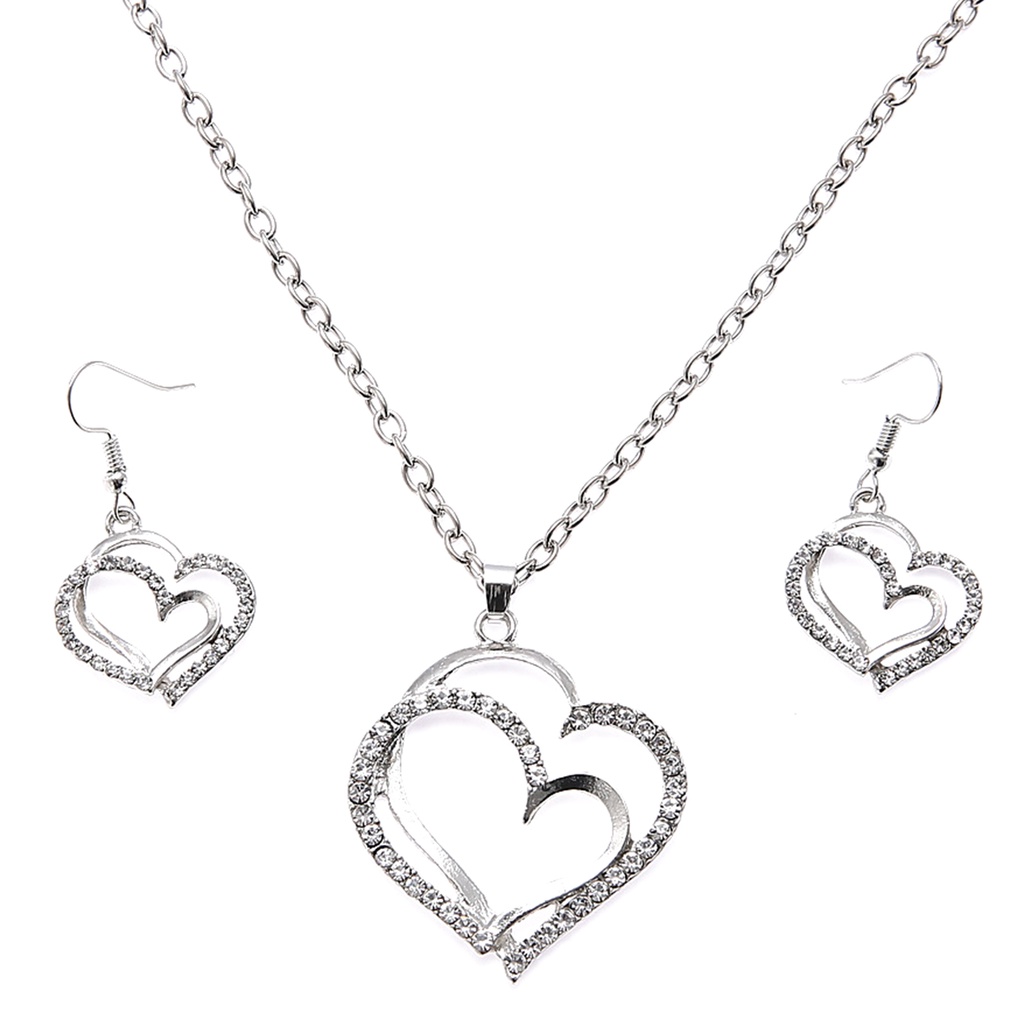 Hu Hu Hu Hu Hu Alat Bantu Pasang Kacamata♡ 1 Set Anting Kait Gantung Wanita Desain Hati Ganda 2 Warna Gaya Musim Panas Untuk Pernikahan