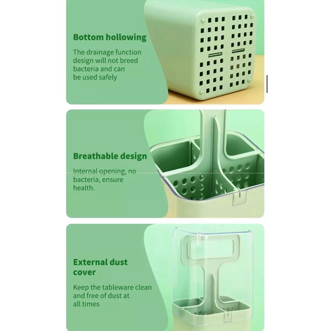 tempat box set peralatan makan sendok garpu pisau / cutlery storage box alat makan set organizer holder portable