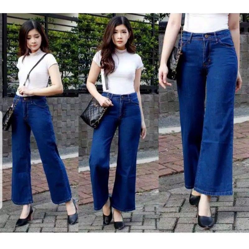 CELANA KULOT JEANS RAWIS WANITA TEBAL PREMIUM