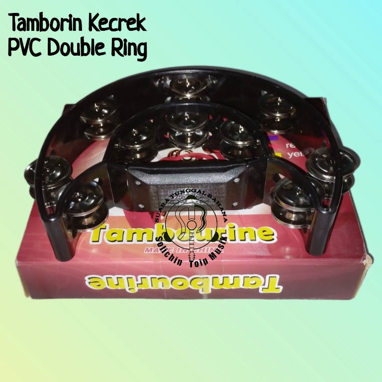 Tamborin Kecrek Murah Berkualitas | Solichin Toip-PVC Hitam_Cowboy