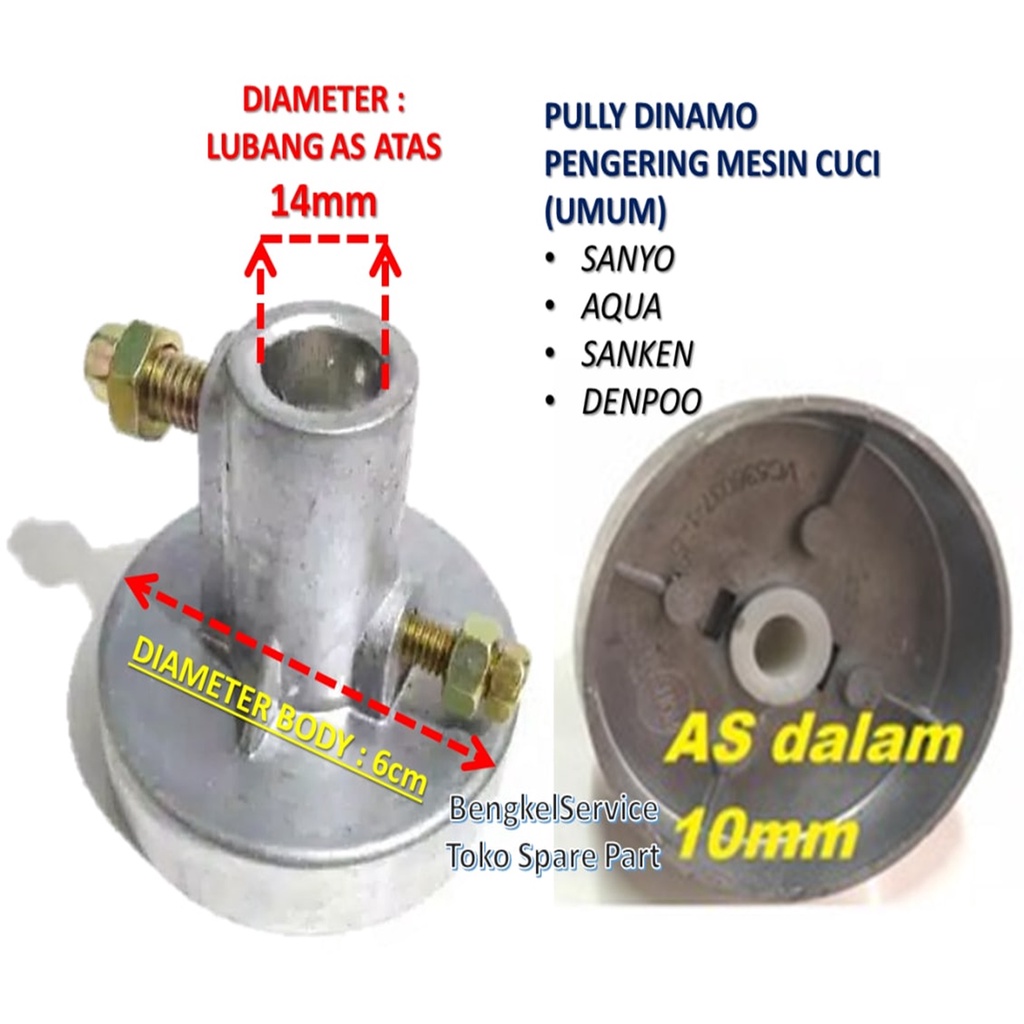 Pully Puli Pulley Dinamo Spin Pengering Mesin Cuci Umum 2 Tabung