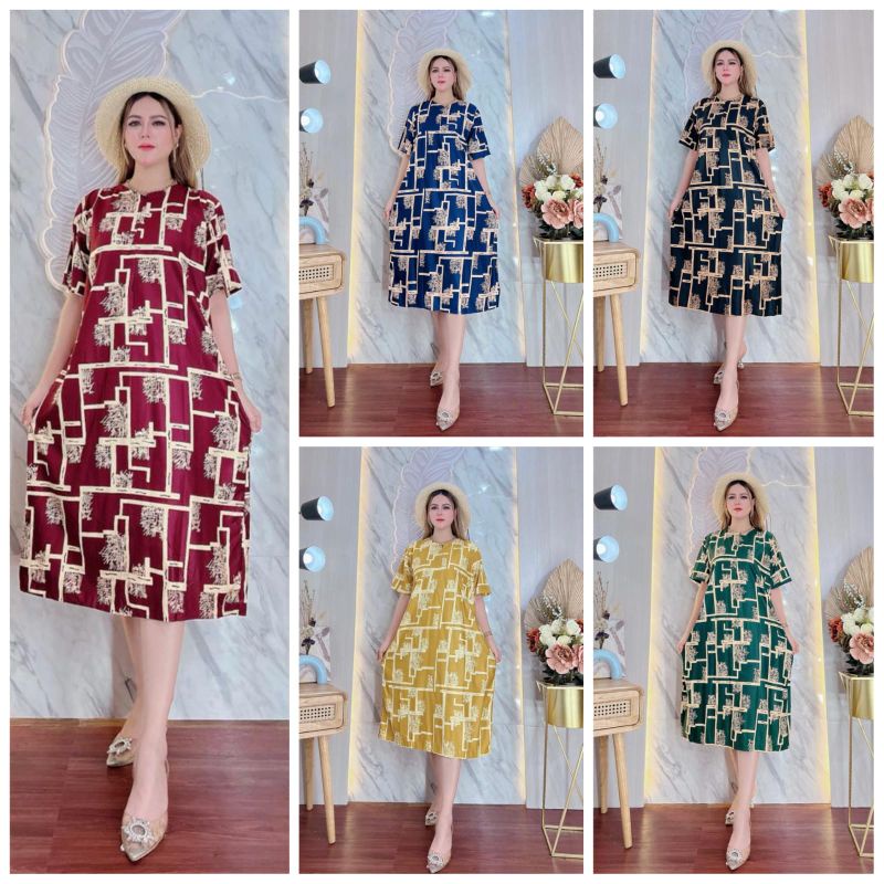 Daster Jumbo Busui Ibu Hamil Daster Kekinian Remaja Daster Rayon Motif Daster Panjang Dress Rayon Wa