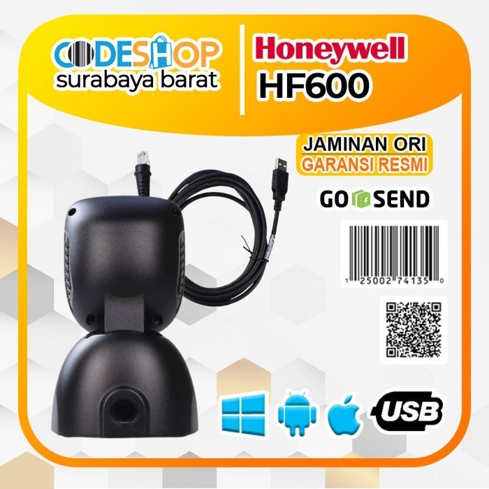 SCANNER BARCODE 1D &amp; 2D (QR BARCODE) HONEYWELL HF600 - HF 600 USB