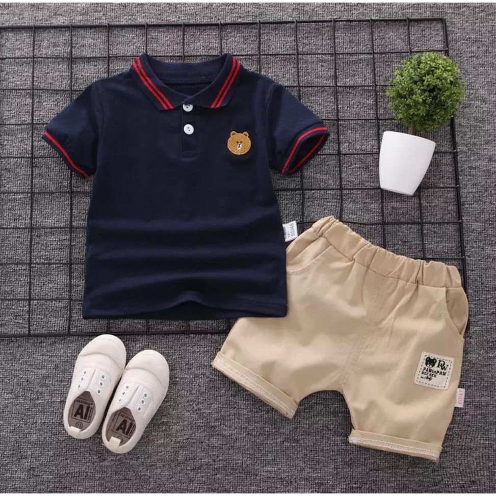 SETELAN ANAK BAJU ANAK ANAK 1-5 TAHUN SETELAN POLO BEAR ANAK LAKI LAKI SETELAN ANAK TERLARIS